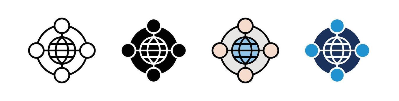 Network Multiple Style Collection vector