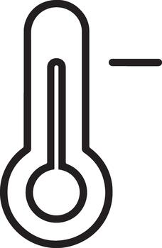 temperatura disminución termómetro menos línea icono vector
