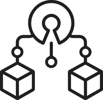 Open Source Software Dependency Line Icon vector