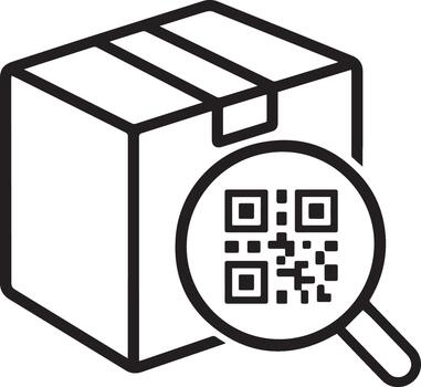 embalaje qr código trazabilidad línea icono vector
