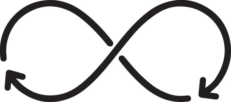 Infinity Loop Continuous Cycle Line Icon vector