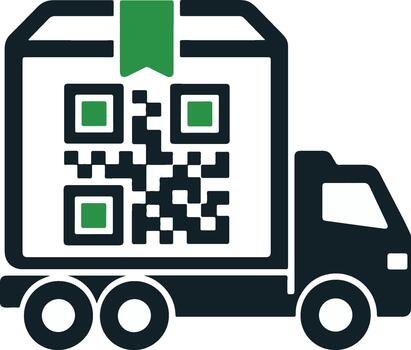 Freight QR Code Icon vector