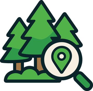 bosque trazabilidad icono vector