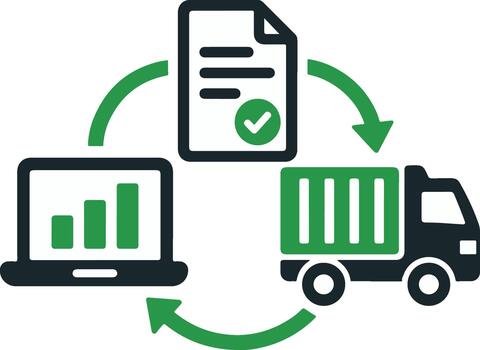 Freight Data Sharing Icon vector
