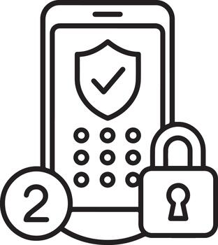 Two factor authentication icon phone lock security code vector