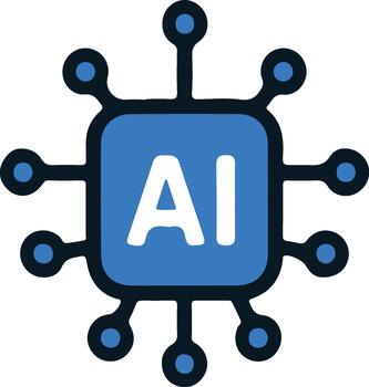 ai procesador artificial inteligencia chip icono vector