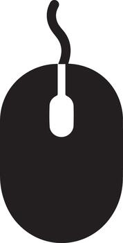 Solid computer mouse icon digital navigation vector
