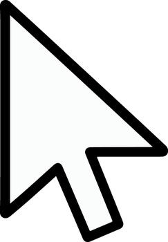 Outline cursor arrow icon web pointer interface vector