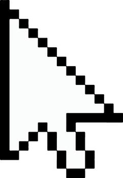píxel cursor flecha icono retro computadora interfaz vector