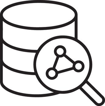 Graph Database Search Icon vector