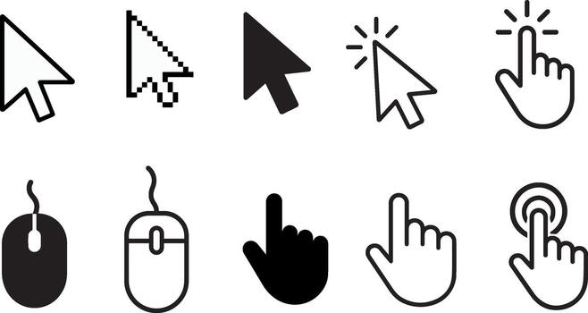 cursor flecha icono web puntero interfaz vector