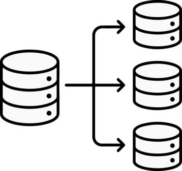 Cloud database distribution icon generated dataset files vector
