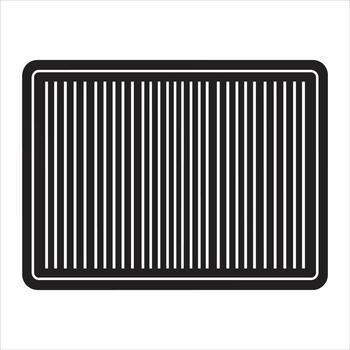 Black rectangular frame with vertical line pattern interior vector