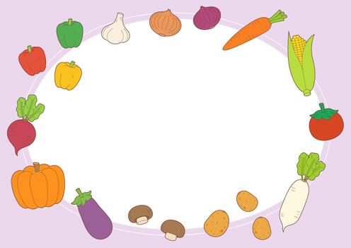 various vegetable rectangle frame vector