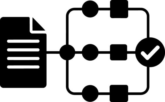 Document workflow and process verification icon vector