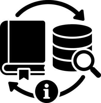Document and database information synchronization icon vector