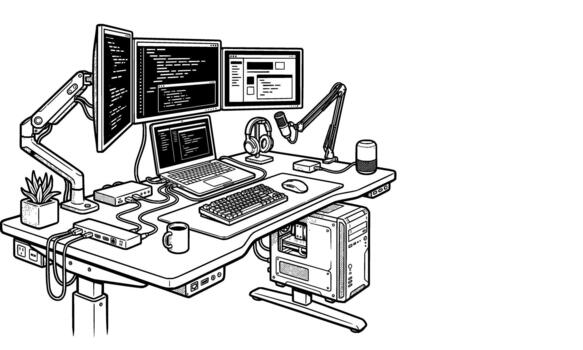un software desarrollador puesto de trabajo vector