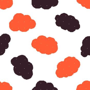 Pixel Cloud Seamless Pattern vector