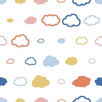 nubes pixelado sin costura modelo vector