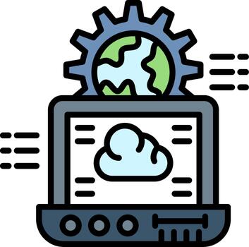 Cloud Computing Virtual Processing Resources Enhancing Operational Efficiency Advanced Approach for Reliable Technology Workflows vector