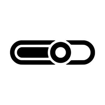 Black toggle switch icon representing user interface control elements vector