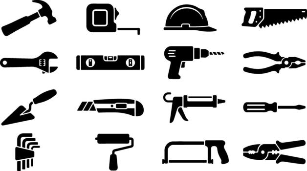 Construction tools web vector