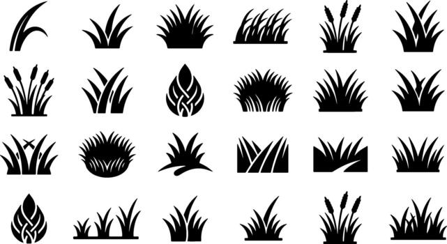 Grass web silhouette vector