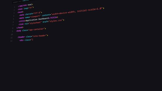 Digital Technologie Programmierung Quelle Code Editor Schnittstelle Bildschirm video