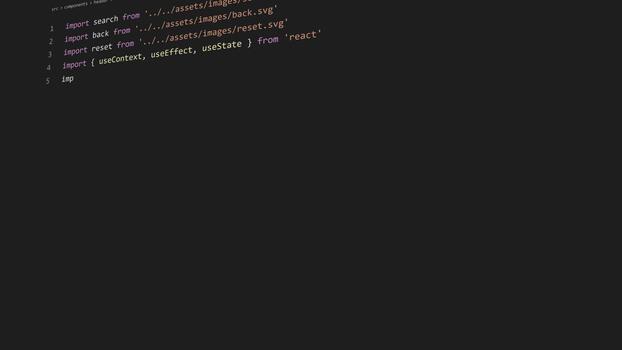Digital technology application development source code file editor display video