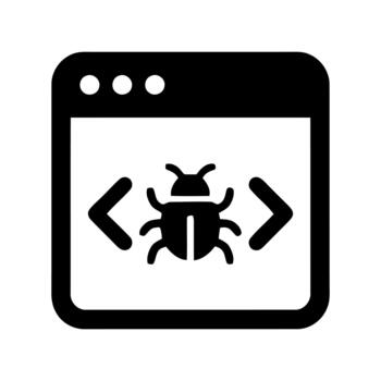 Software bug debugging code icon symbol vector