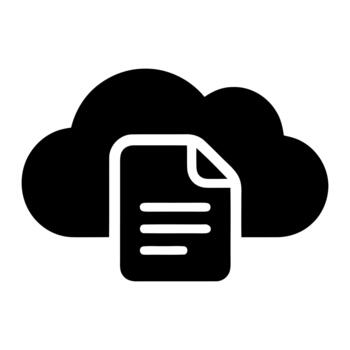 Cloud computing document storage data server icon symbol vector