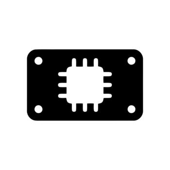Microchip cpu processor hardware computer electronic device icon symbol vector
