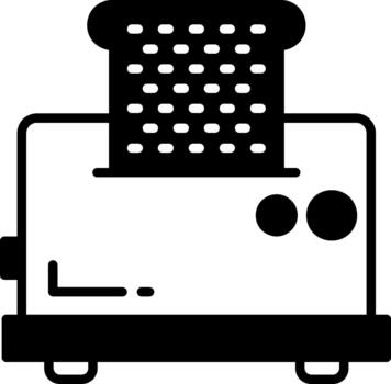 Toaster Semi Solid Icon Bread Heating vector