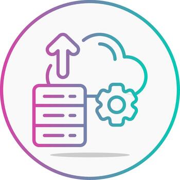 datos subir línea degradado icono vector