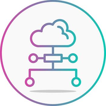 nube informática línea degradado diseño icono onglifo informática vector