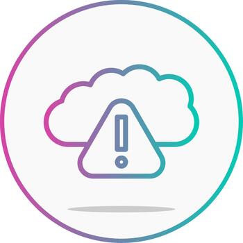Warning Cloud Computing Line Gradient Design Icon Cloud Warning vector