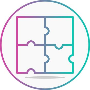rompecabezas línea degradado problema solución vector