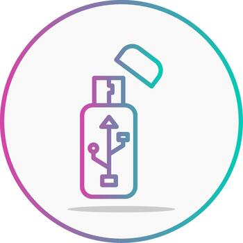 USB línea degradado datos almacenamiento vector