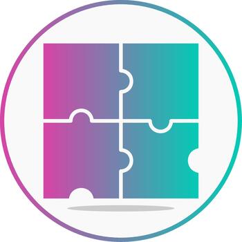 Puzzle Glyph Gradient Problem Solution vector