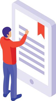 digital document screen learning interaction online vector
