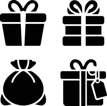 Christmas gift box set vector