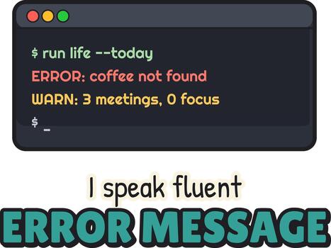 Computer error window with code - tech vector