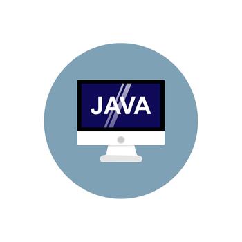 icon Desktop Programming Screen With Java Coding Text Display vector