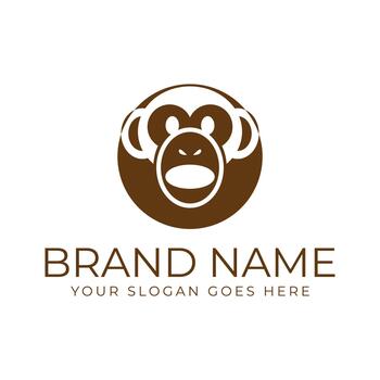 Monkey logo design template vector