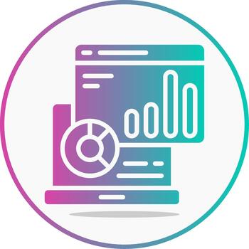 web analítica glifo degradado vector