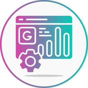 google analítica glifo degradado vector
