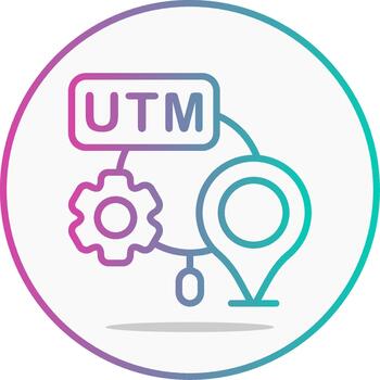 utm rastreo línea degradado vector