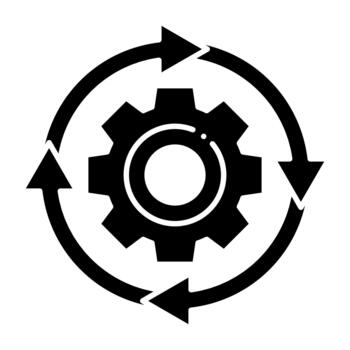 Process Loop Glyph Icon vector