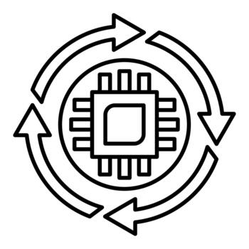 Process Auto Loop Line Icon vector