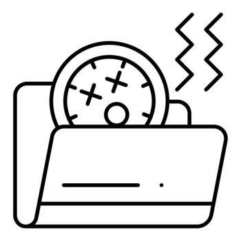 Folder Error Line Icon vector